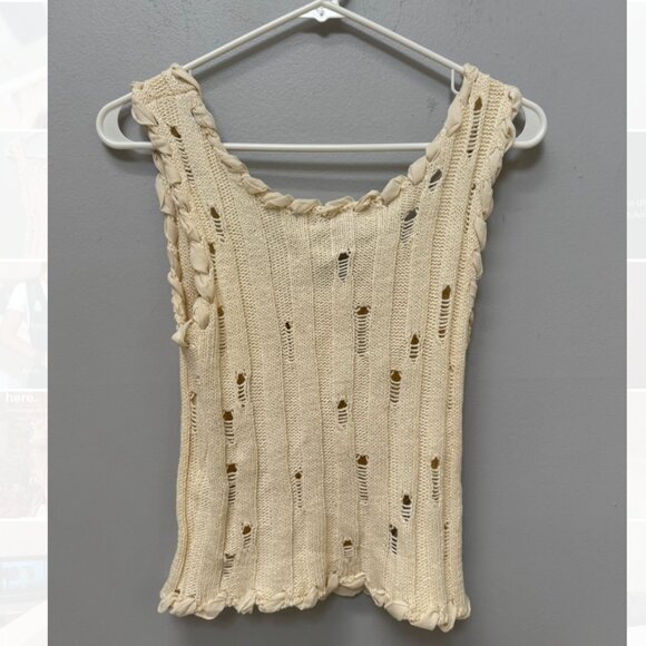 BRAND NEW Mango Ivory Knit Tank Top in Small - Picture 5 of 5